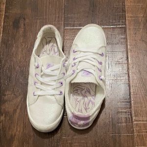 White little mermaid slip ons